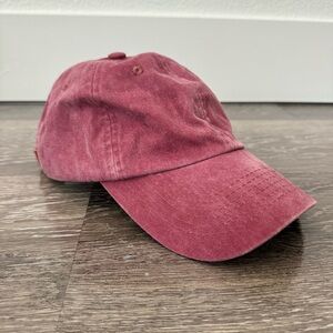 Gigi Pip Red Womens Adjustable Strapback Ball Cap Leather Strap Hat